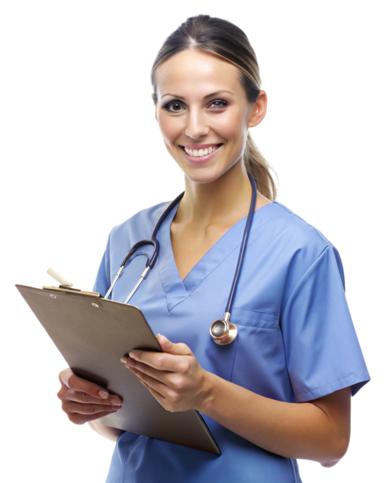 Dedicated Medical Staff Holding Clipboard in Hand png