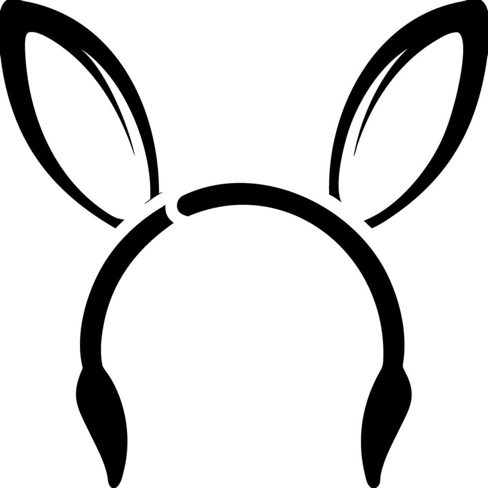 Bunny Ears Silhouette Minimalist Animal Design for Logos and Crafts vector