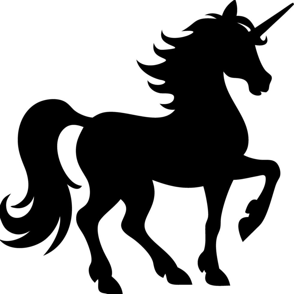 Magical Unicorn Silhouette Illustration for Fantasy and Creativity Designs vector