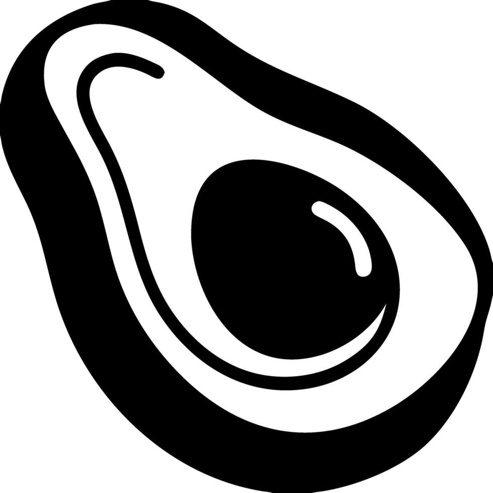 Black Avocado Illustration Minimalist Design for Healthy Food Concept Art vector