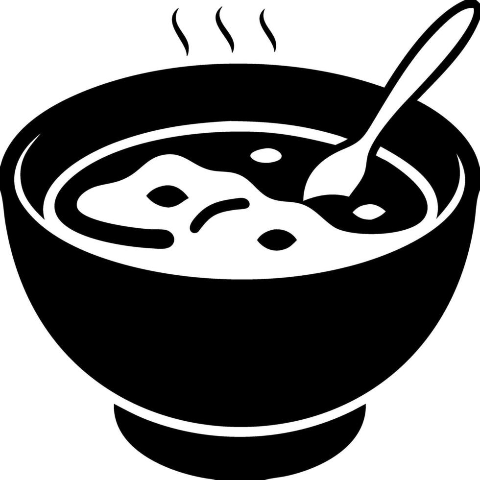 Illustration of Hot Soup Bowl with Spoon and Steam for Restaurant Menu or Cooking Blog vector