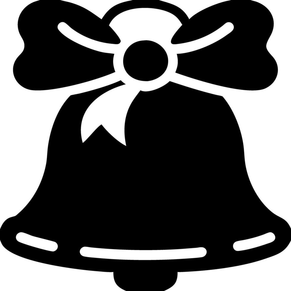 Elegant Black Christmas Bell with Festive Bow Illustration for Seasonal Designs vector