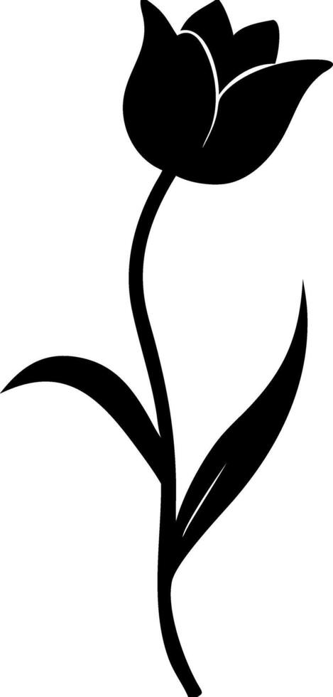 Elegant Black Tulip Silhouette for Graphic Design and Decoration vector