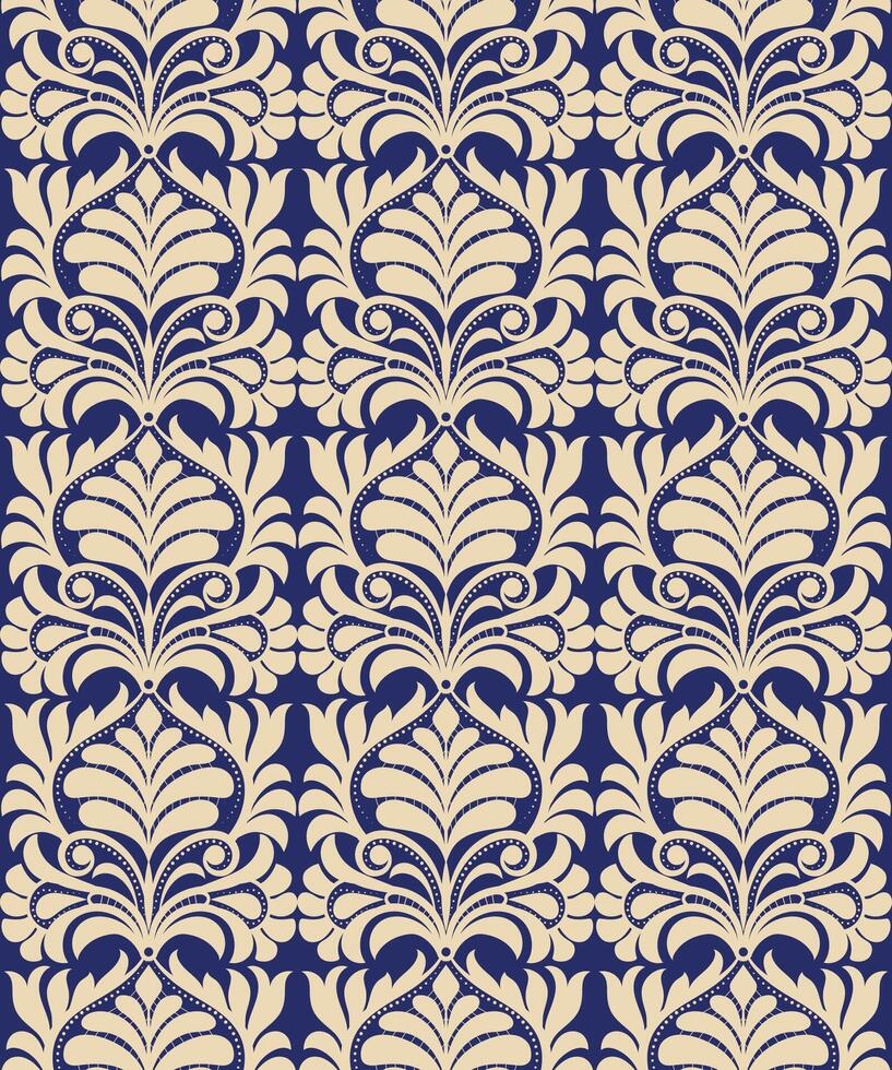 Damask pattern background Geometric ethnic oriental ikat seamless pattern traditional Design for background, carpet, wallpaper, clothing, wrapping, Batik, fabric, illustration embroidery. vector