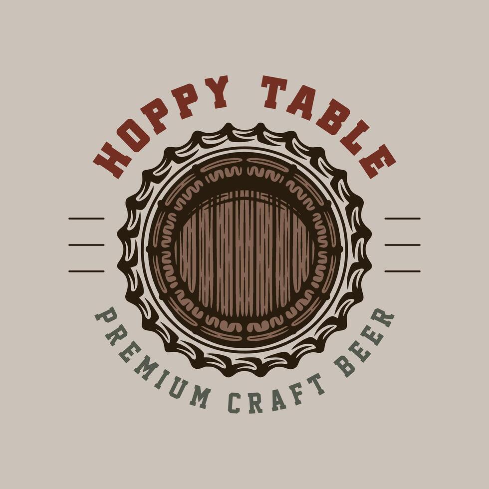 Hoppy table logo design vector