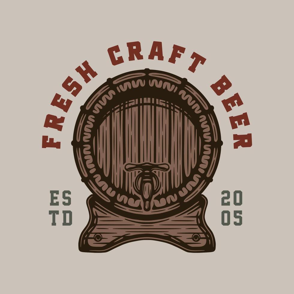 Fresh craft beer logo design vector