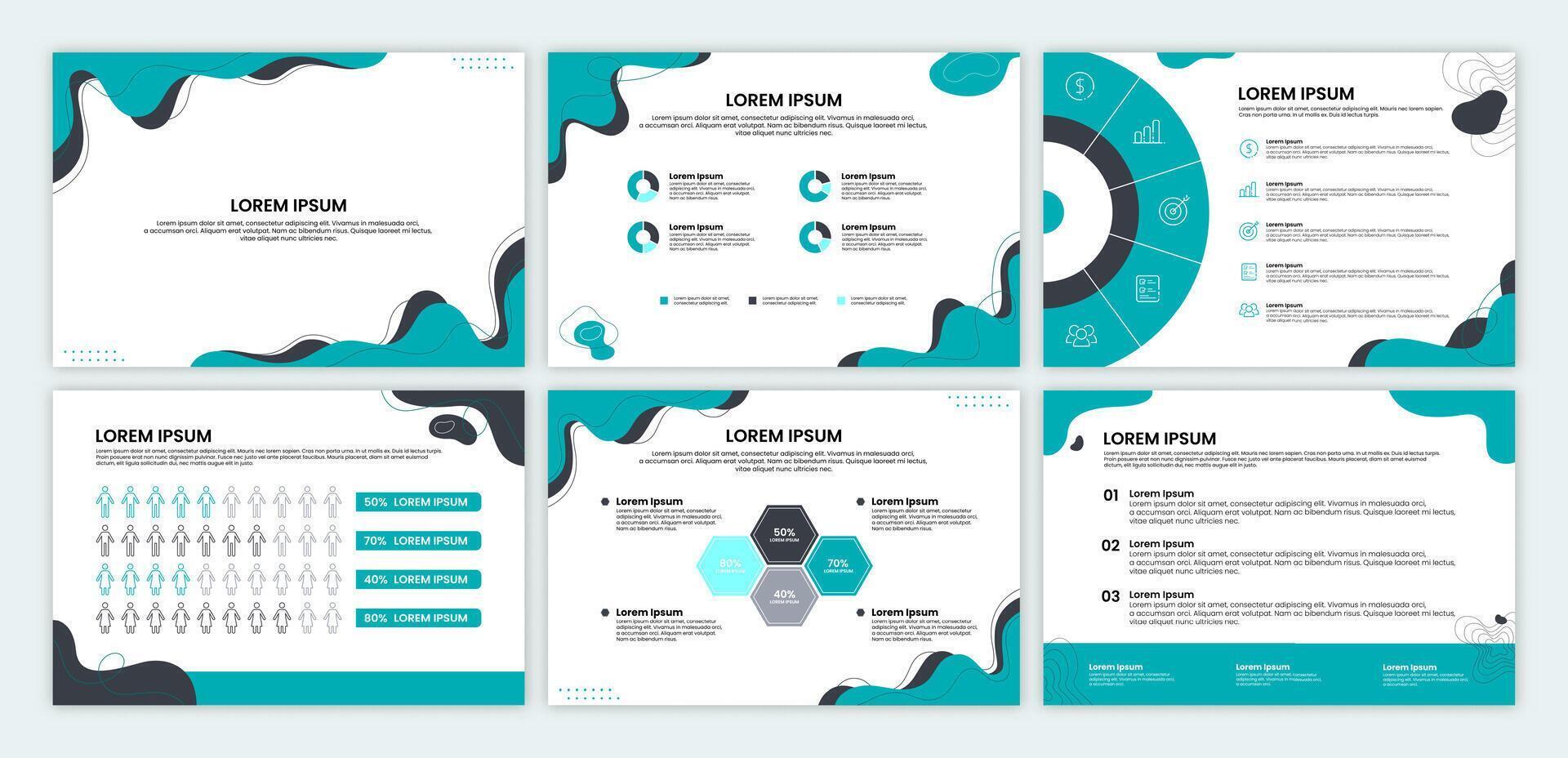 Hand drawn flat design business presentation templates vector