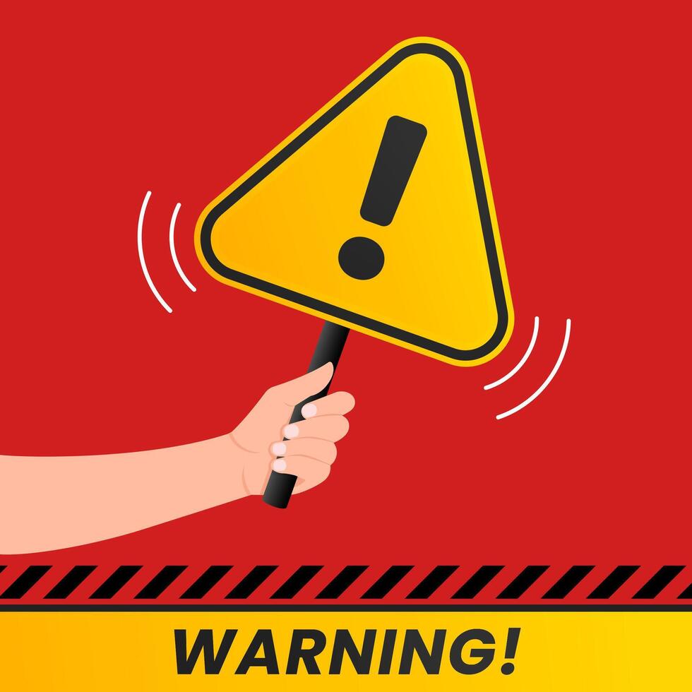Danger warning pop up sign banner concept vector