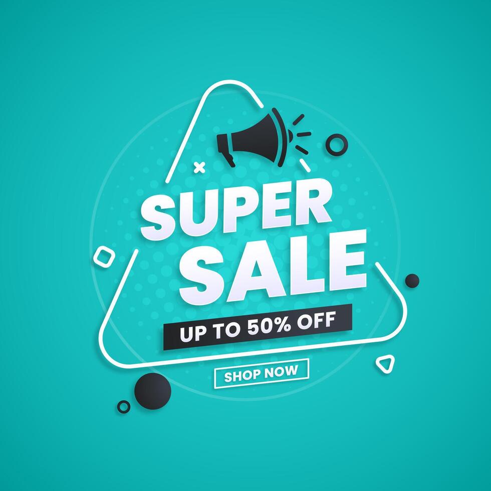 Colorful gradient super sale background with discount vector