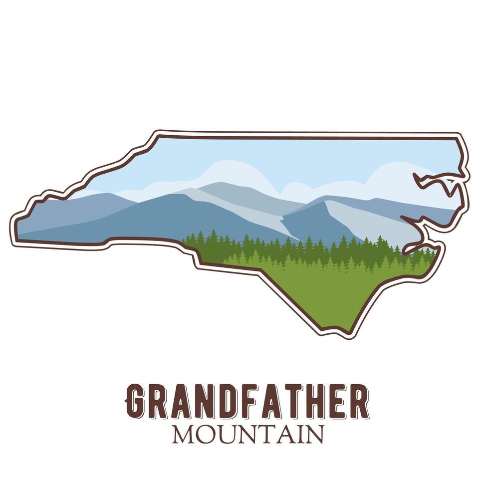 Grandfather Mountain in North Carolina Design Perfect for Print, Apparel, etc vector