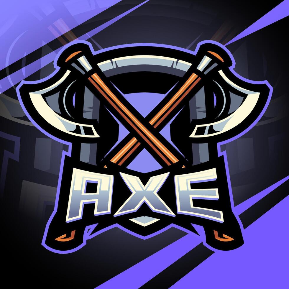 Axe esport mascot logo design vector