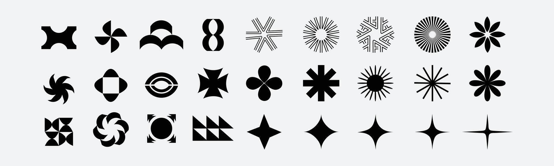 Minimalism geometric Bauhaus style symbol design elements white background vector