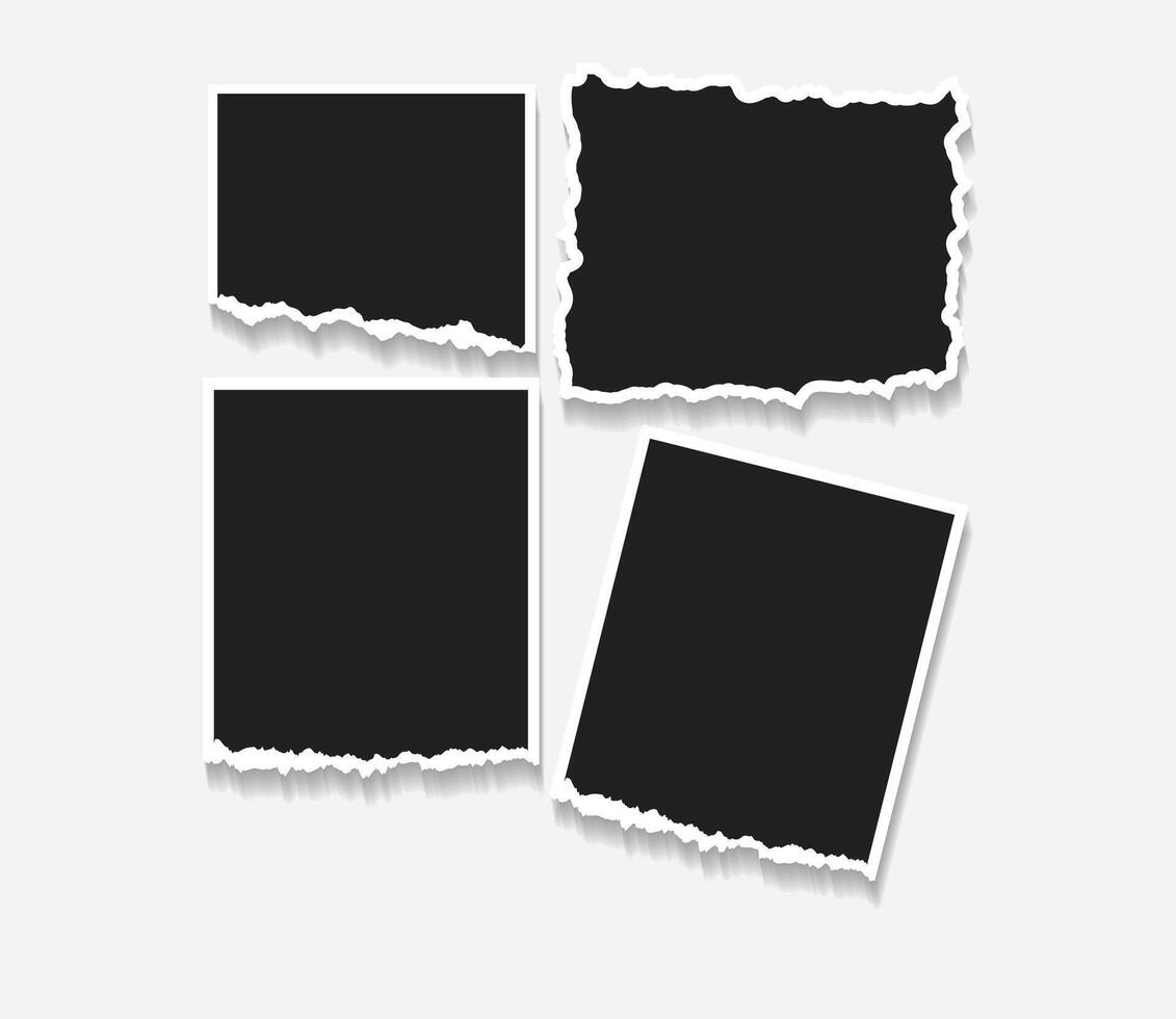 Creative Photo Collage Mockup Set on white background vector