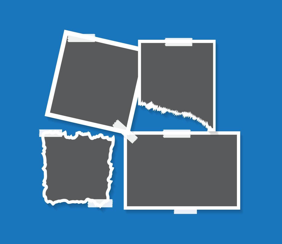 photo frame to make your collages eye catching blue background vector
