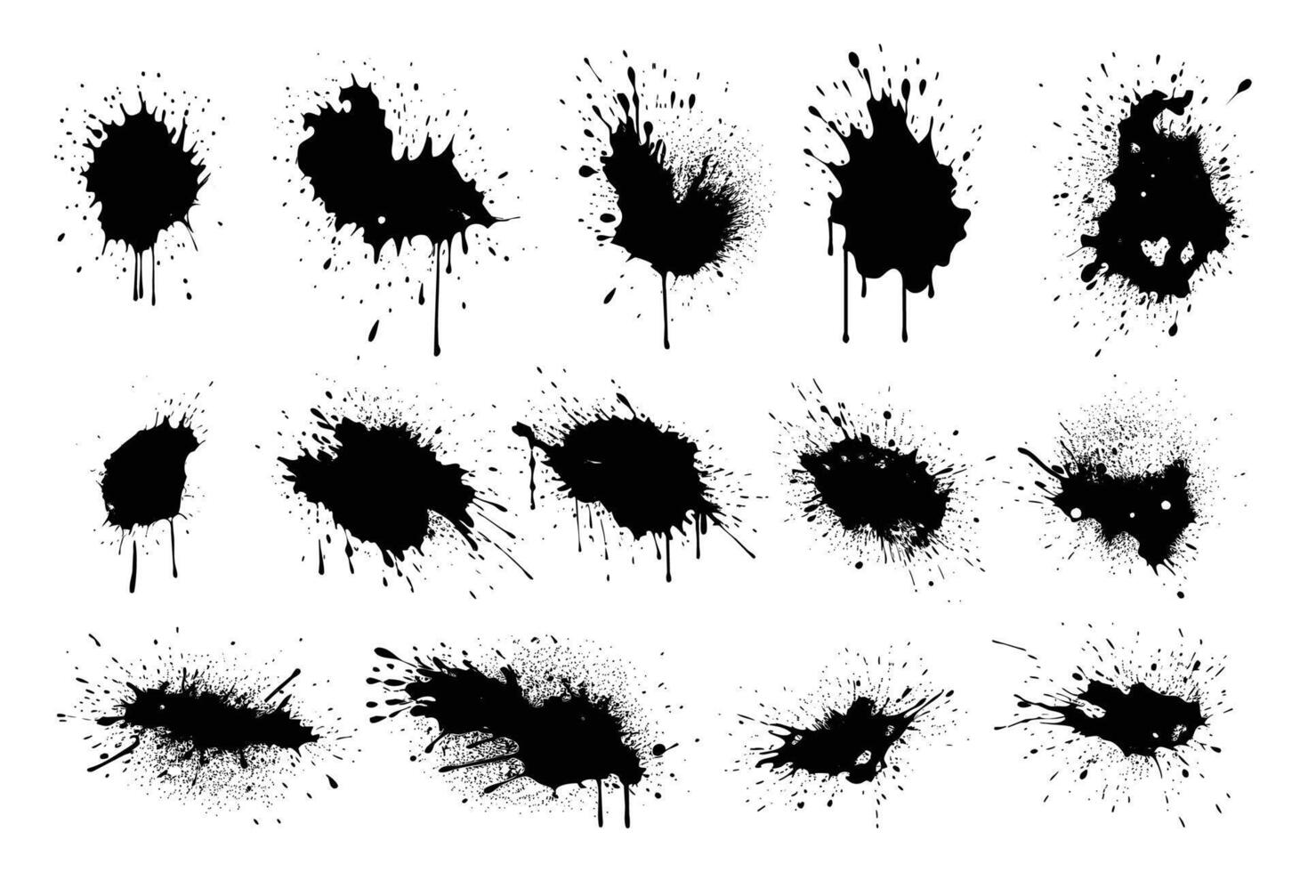 flat design ink splash element vector