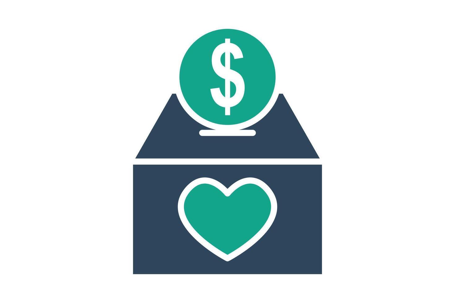 Donate box icon. solid icon style. icon related to charity. donation elements illustration vector