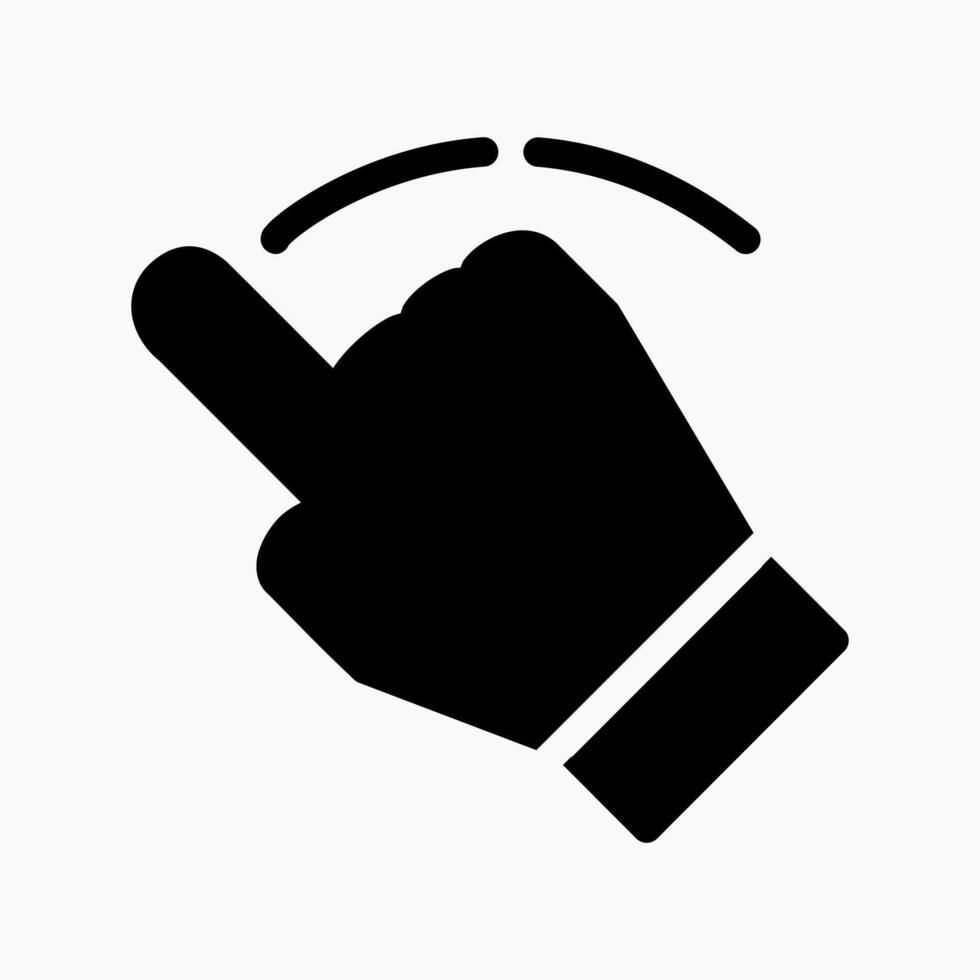 Design Illustration graphic of hand sign icon with glyph style. Suitable for UI, mobile design, web design, etc. vector