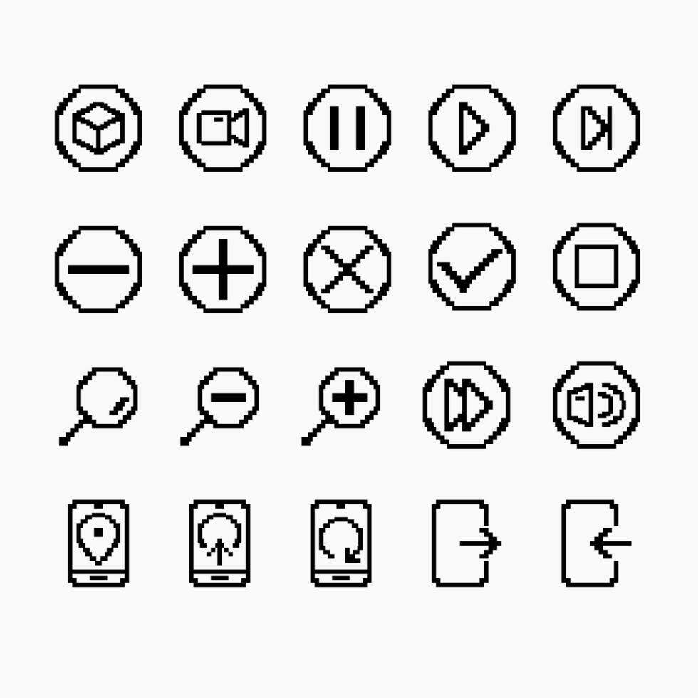 Design Illustration graphic of User Interface icon set with line and pixel style. Suitable for UI, mobile design, web design, etc. vector