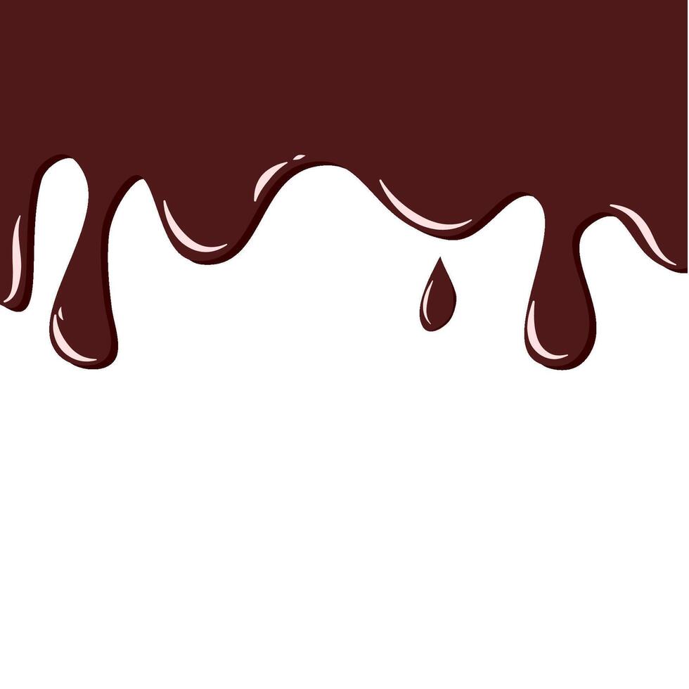 Melted chocolate dripping vector