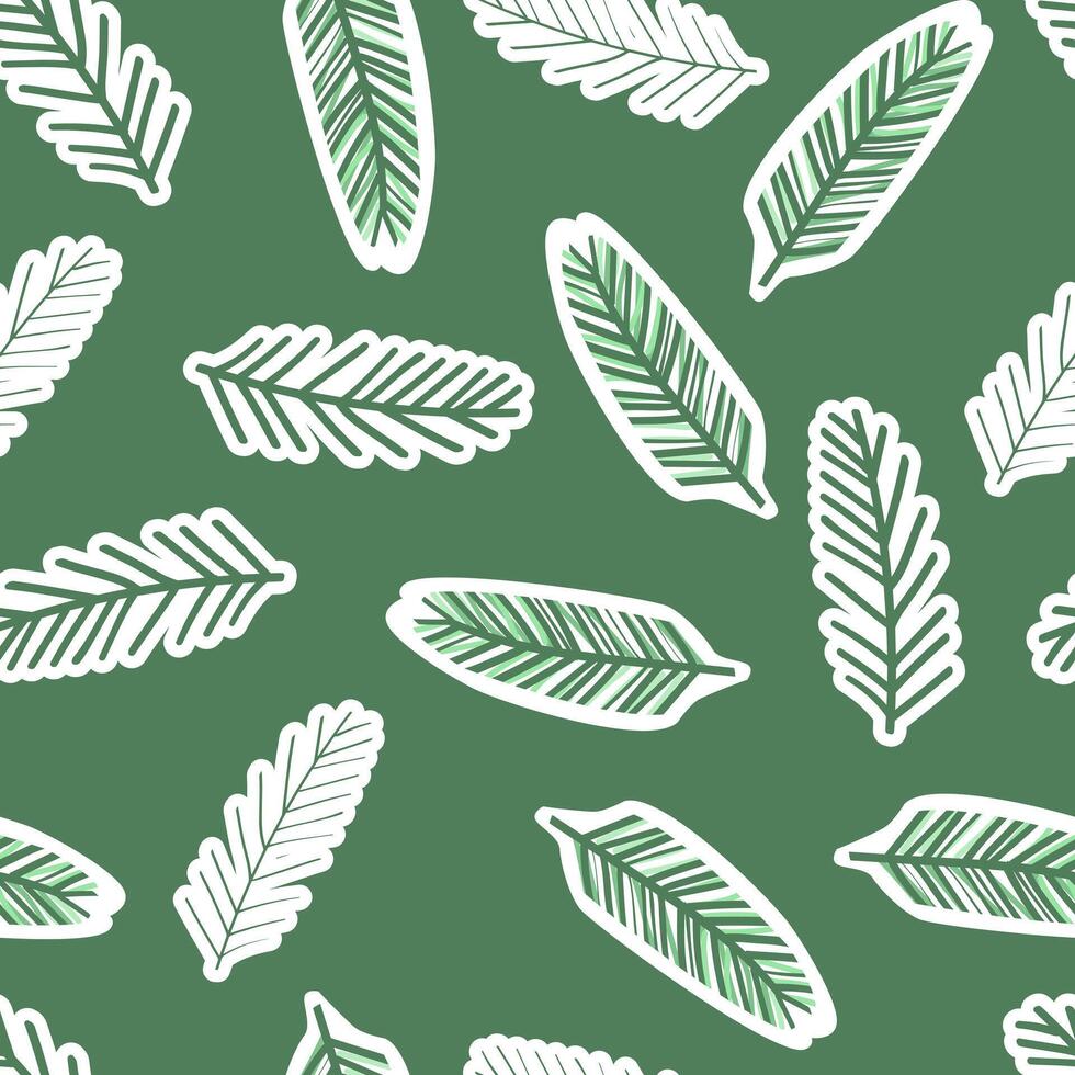 Christmas seamless pattern with pine fir branches, hand drawn illustration, winter holiday background. For wrapping paper, fabric print, wallpaper, greeting card, invitation, cover, calendar vector