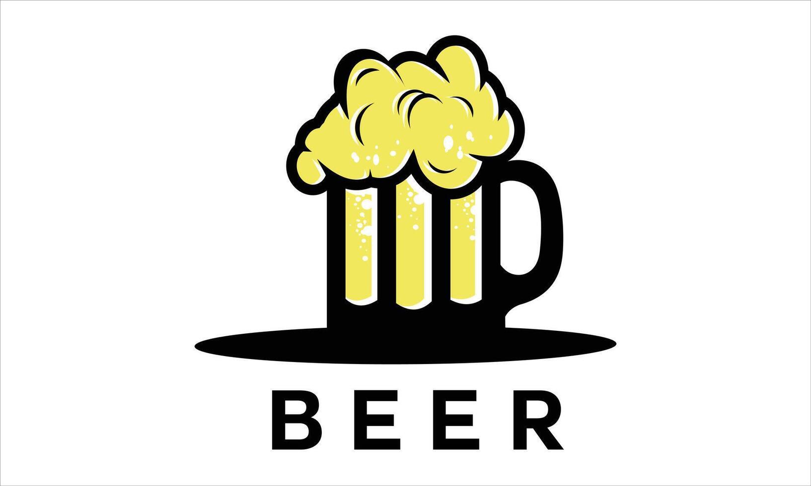simple and unique beer glass logo vector