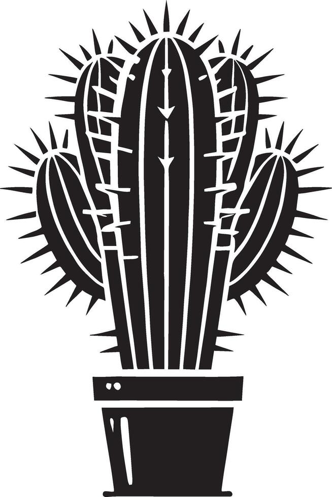 Captivating big cactus shadow design on a clean white surface vector