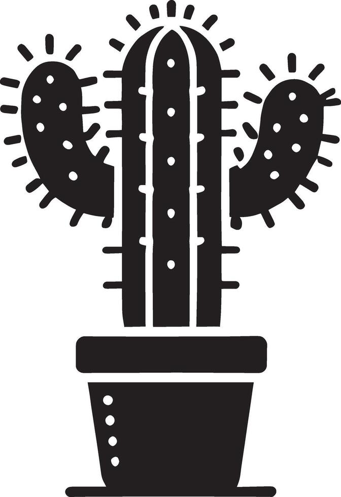 Simple big cactus shape illustration on clean white vector