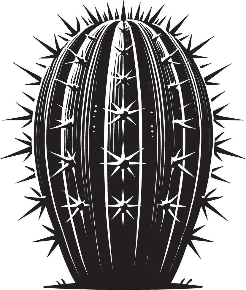 Decorative cactus shadow design on a crisp white canvas vector