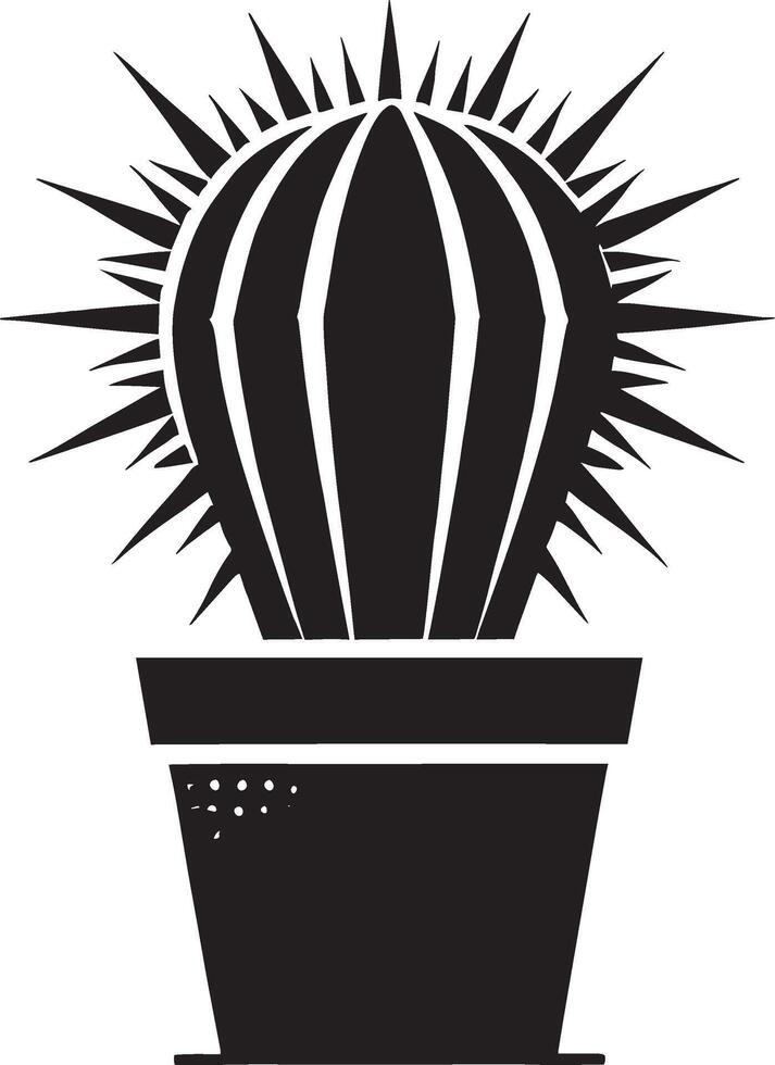 Desert cactus silhouette illustration isolated on white background vector