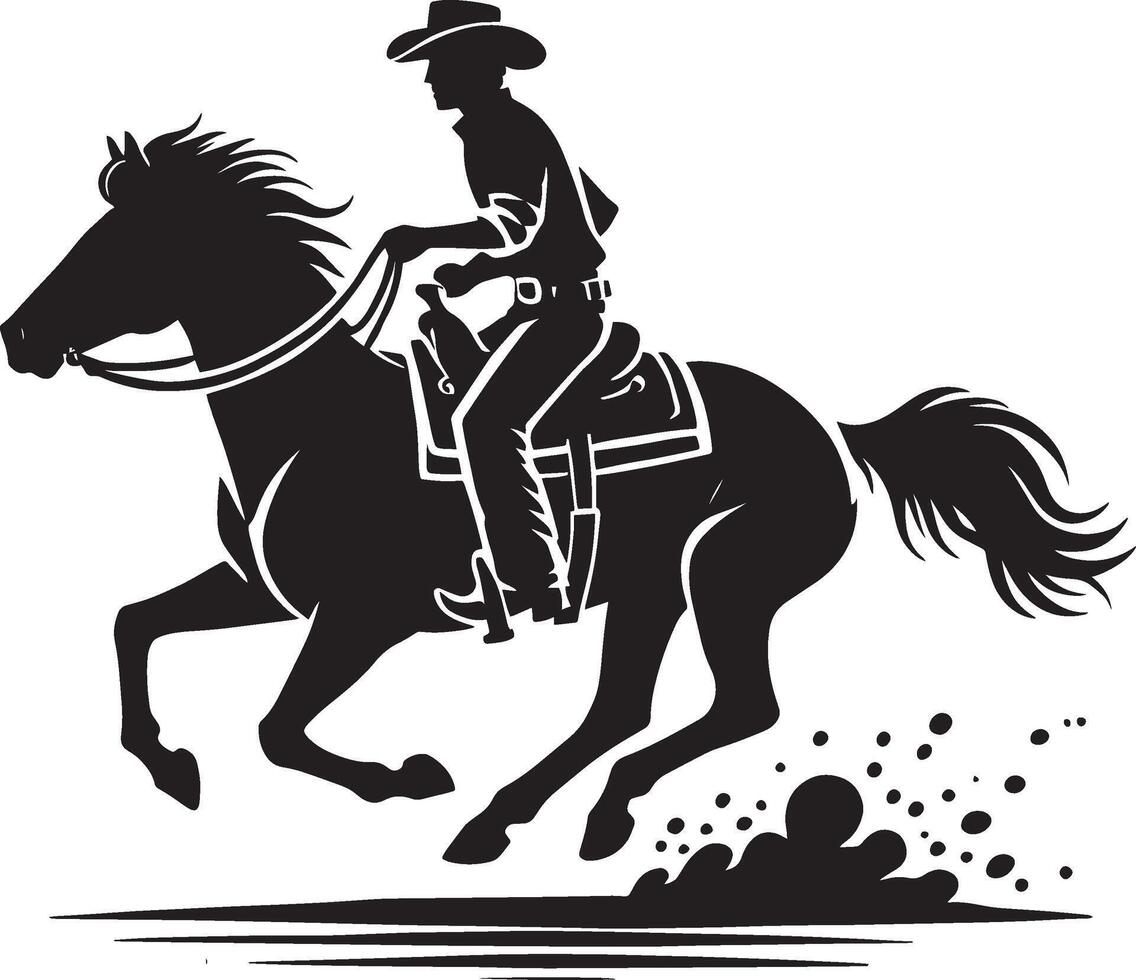 Unique cowboy figure shadow design on a blank white surface vector