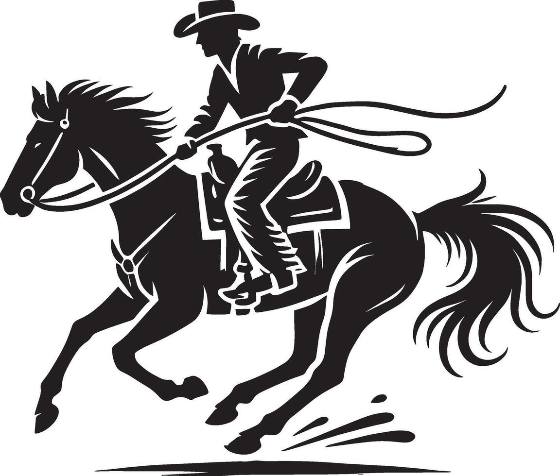 Subtle cowboy figure shadow design on plain white cowboy artwork vector