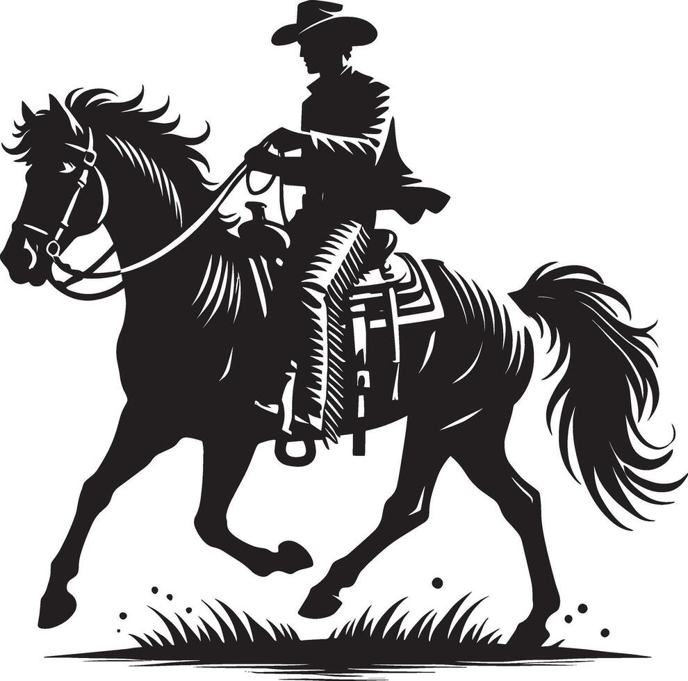Stunning cowboy shape artwork isolated on white vector