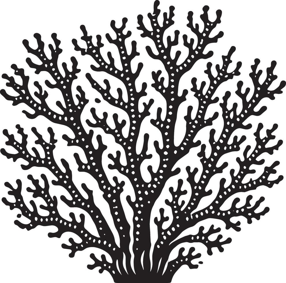 Simple yet stunning sea coral silhouette artwork on white vector