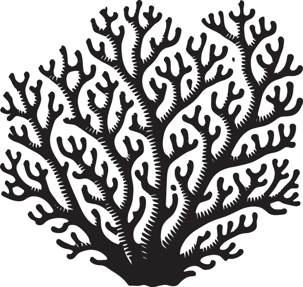 Vibrant sea coral silhouette on a white backdrop vector