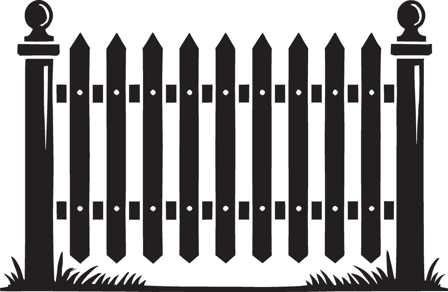 Textured garden fence shape design on a pristine white canvas vector