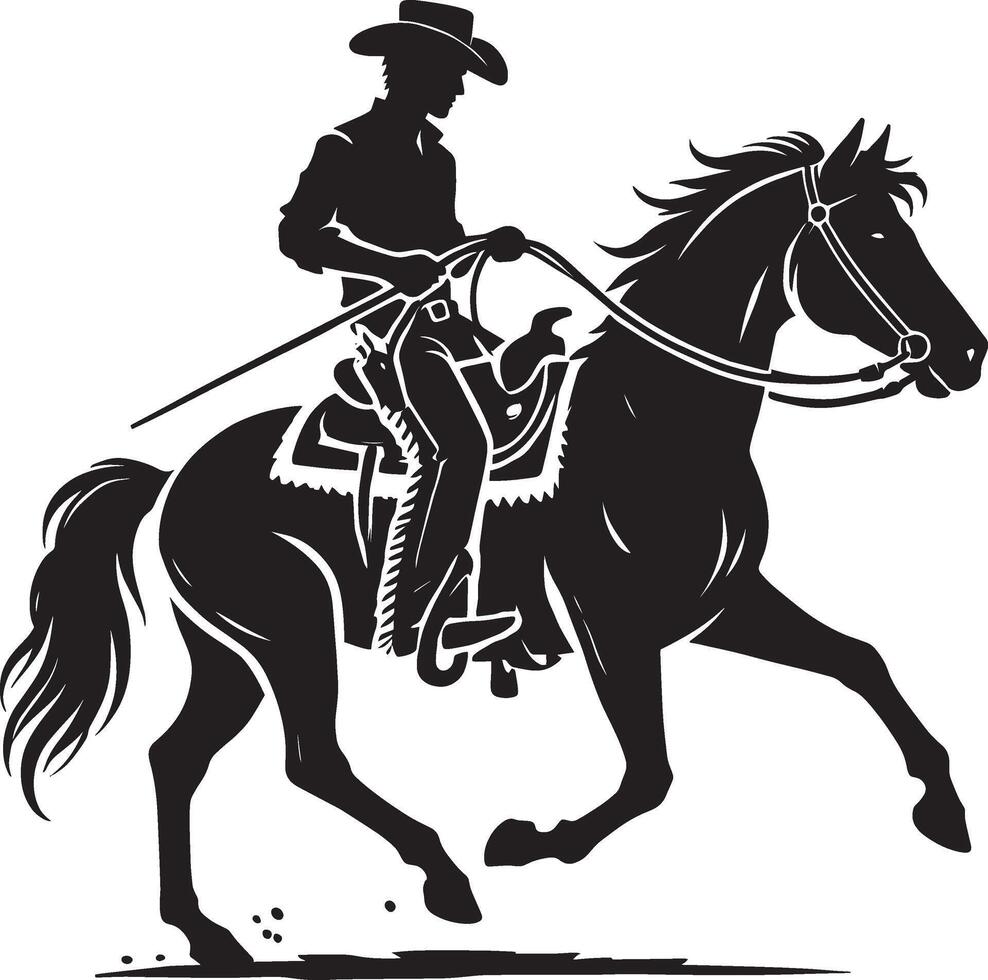 Iconic cowboy shape symbol on a clear white backdrop vector