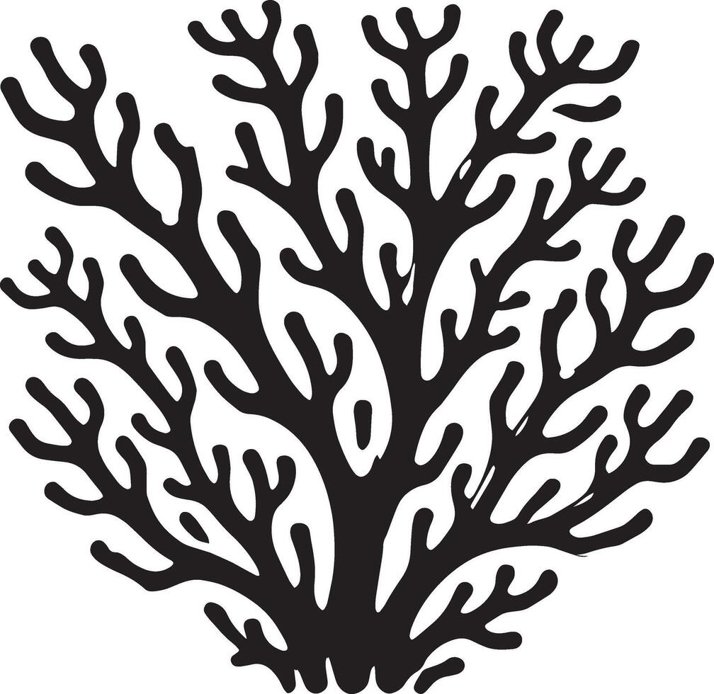 Delicate coral silhouette illustration on a clean white background vector