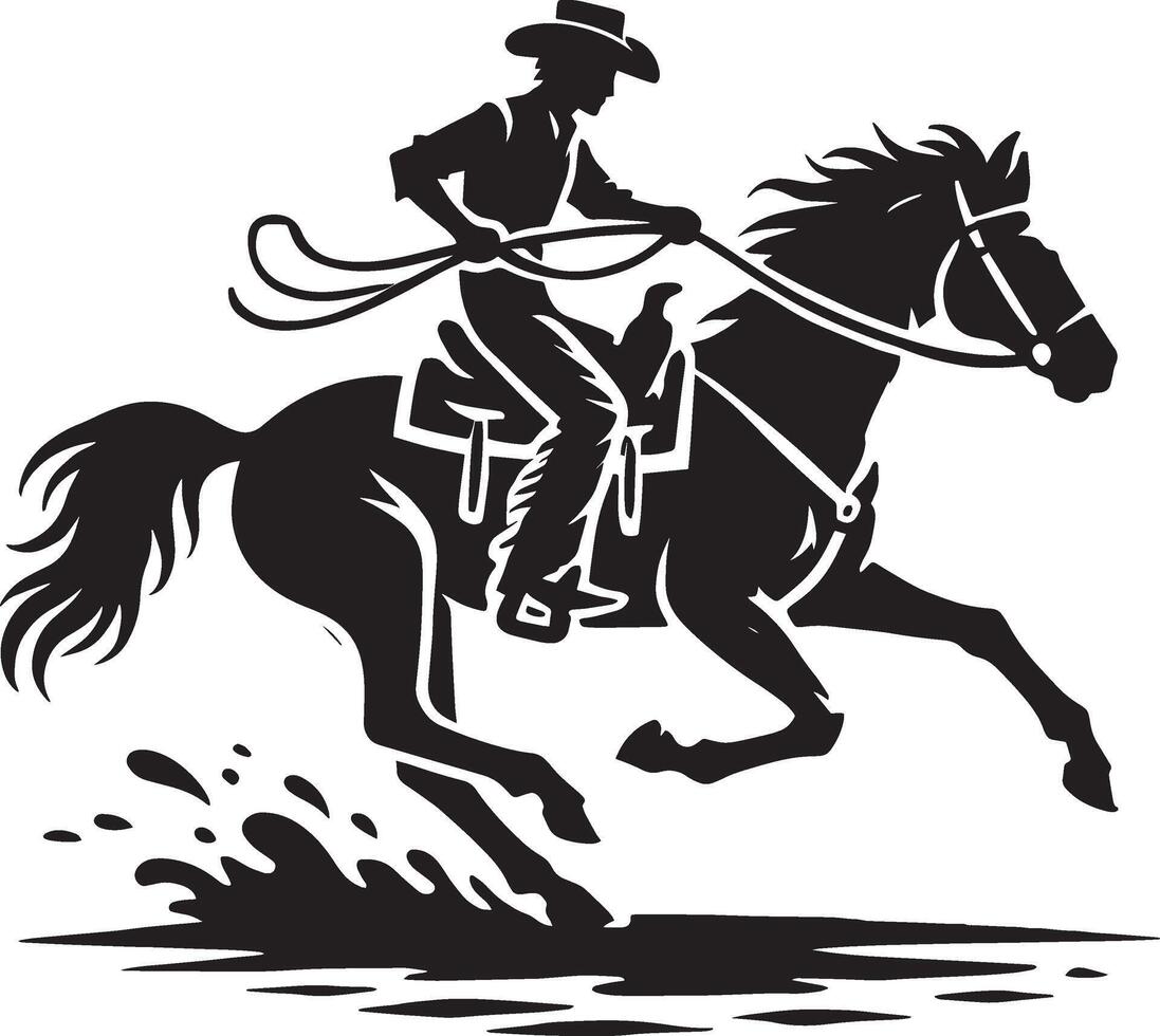 Decorative western cowboy shape illustration on white background vector
