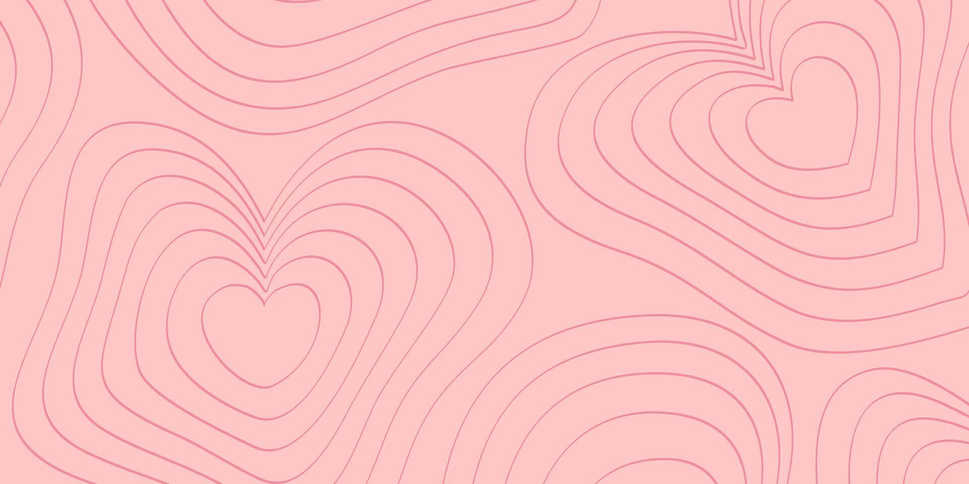 pink background with heart line pattern. template design for banner, greeting card, poster, cover, web, social media. vector
