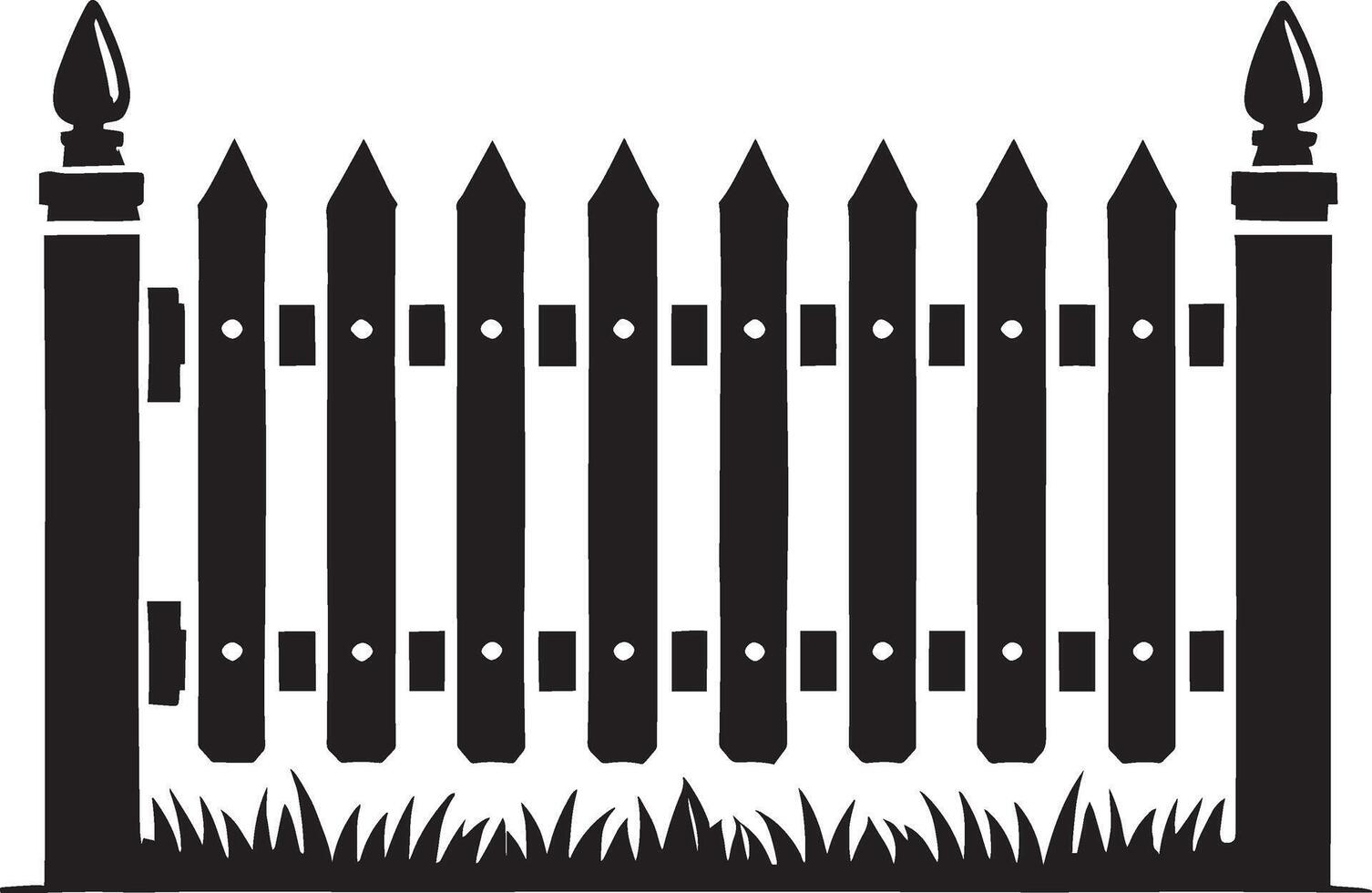 Bold and classic garden fence shadow on a white canvas vector