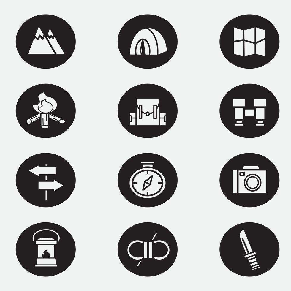 camping icon good for element design, outdoor icon, ui design, web design, silhouette design, etc vector