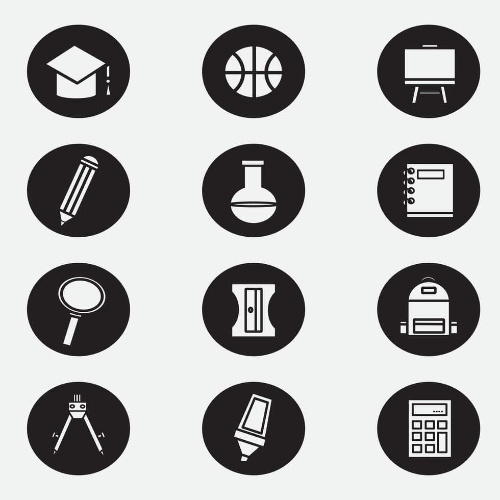 school icon good for element design, education icon, ui design, web design, silhouette design, etc vector