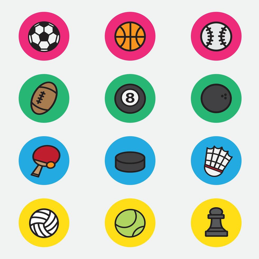 sport icon with color good for element design, sport equipment, ui design, web design, etc vector