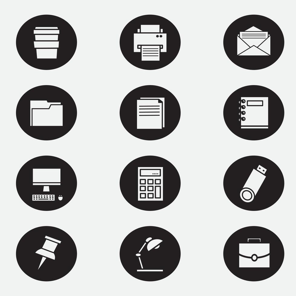 office icon good for element design, workspace icon, ui design, web design, silhouette design, etc vector