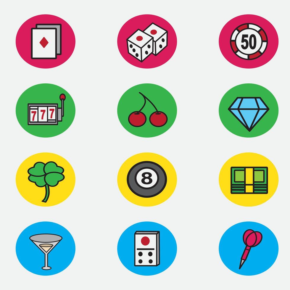 casino icon with color good for element design, gamble icon, ui design, web design, etc vector