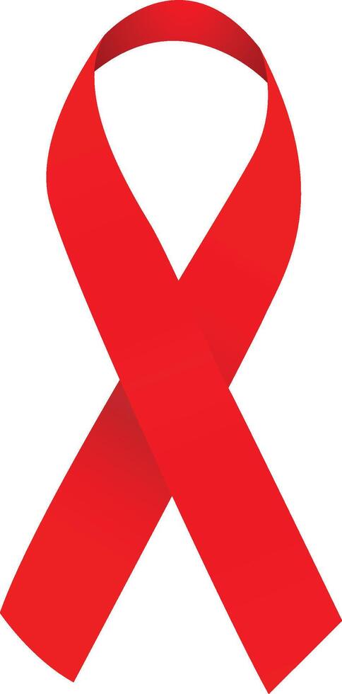 Aids awareness red ribbon vector