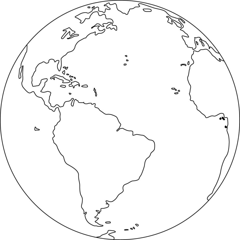 Globe line art in white background . vector