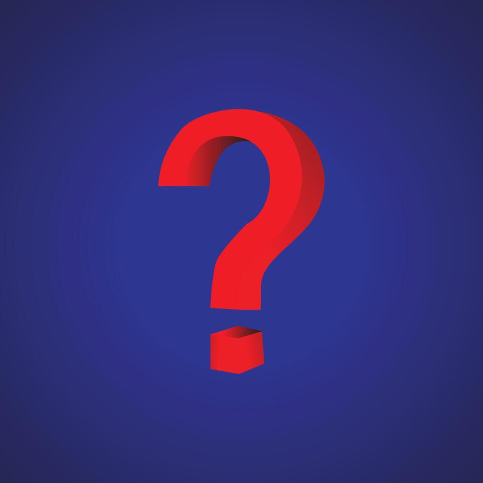 Red question icon vector