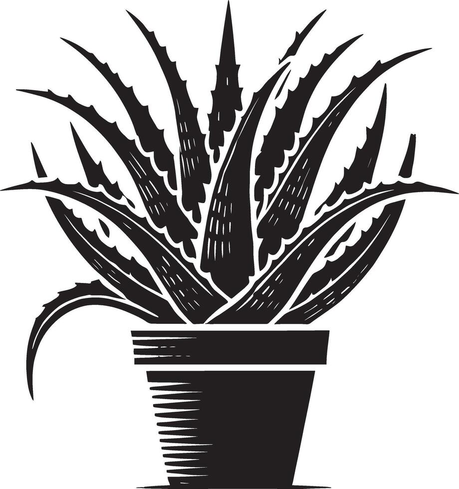 Artistic aloe vera in a sleek container shadow on a clean white canvas vector