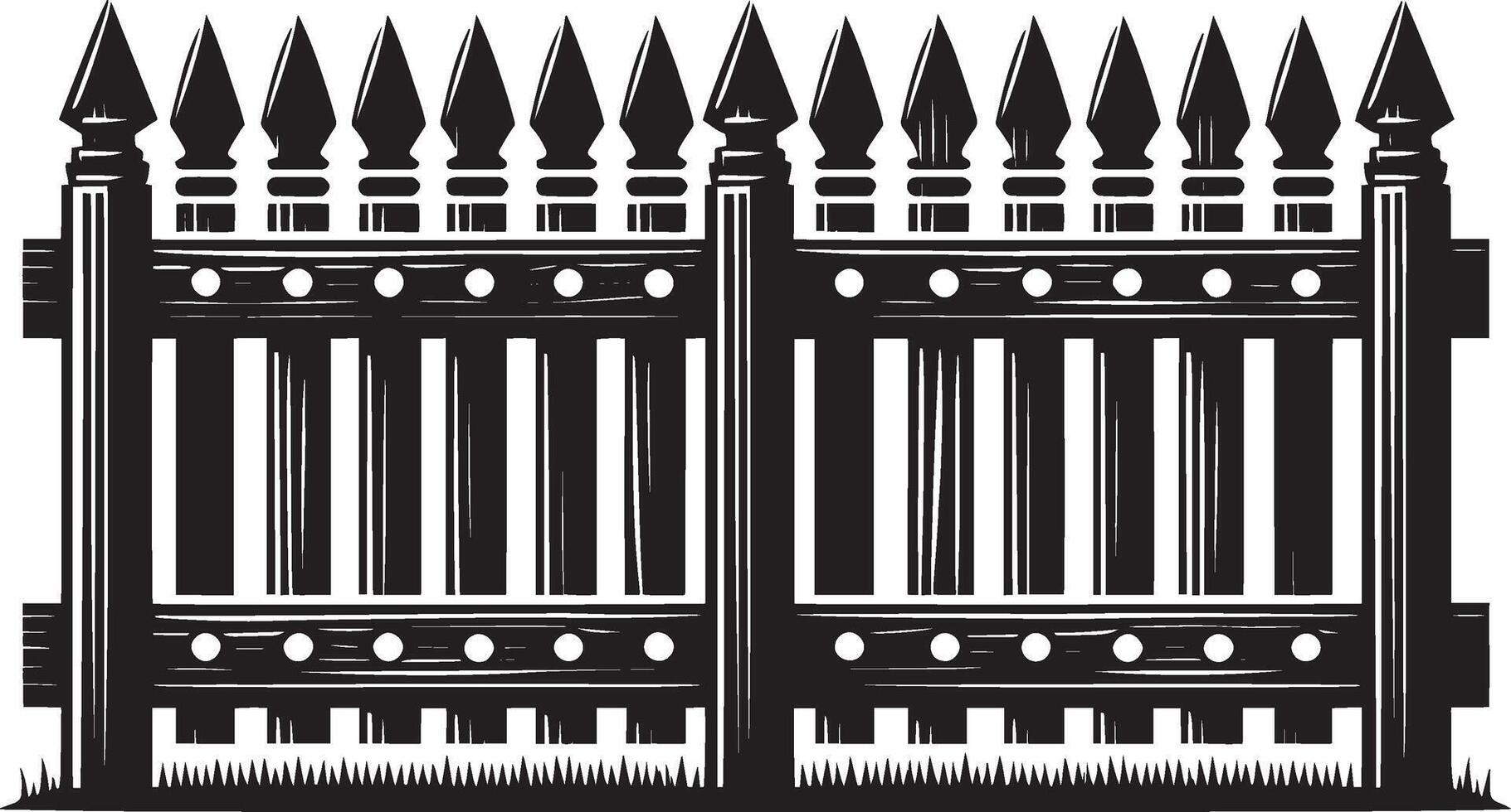 Contemporary garden fence shape artwork on clean white vector
